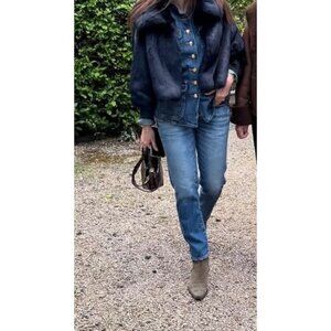 Moussy Vintage Denim Mv Farwell Straight Leg Jeans Cotton Blend Whiskering Fadin